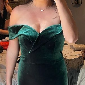 REVELRY BARDOT VELVET DRESS